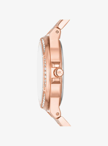 Michael Kors Damen Armbanduhr LENNOX Lennox im Rosé-Goldton mit Pavé und Logo MK7230